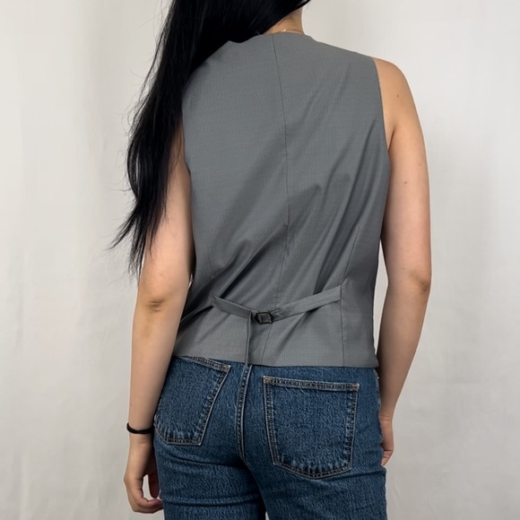 Vintage Alfani Grey 100% Wool Boyfriend Vest Waistcoat - Picture 3 of 8